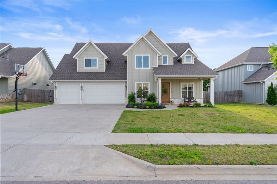 Up to $6000 preferred lender credit to use towards buying down your interest rate! This beautiful like-new home boasts 4 spacious bedrooms, a dedicated office, PLUS a large bonus room. With 3.5 bathrooms & a 3-car garage, convenience & functionality are front & center in this thoughtful floorplan. High-end finishes, open-concept living area, natural light pouring in through large double pane windows, a brand new tankless hot water heater (May 2025), foam insulation, HERS rating, air tight, & energy efficient appliances. Kitchen has a center island, double ovens, gas cooktop, ample cabinetry, & walk in pantry. The primary suite has a spa-like bathroom with a walk in shower with TWO shower heads. Each additional bedroom is well-sized with access to appointed bathrooms. The upstairs bonus room offers flexible space ideal for a playroom or media room. Located minutes from all Rogers has to offer—Pinnacle Hills, Topgolf, the AMP, shopping, dining, & trails—this home brings lifestyle & location together effortlessly.