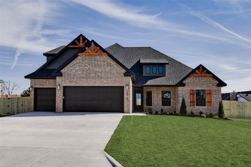 Check out this stunning new construction home with a 3-car garage on a .44 acre lot! Desirable location with easy access to I-49, Pinnacle Promenade, and downtown Rogers! Split floor plan. 4 bedrooms + bonus room! Wood privacy fence! The primary suite boasts a large walk-in tile shower and a luxurious soaking tub for relaxation. The kitchen features floor-to-ceiling custom cabinets and a gas cooktop, complemented by elegant 3 cm quartz countertops. Custom finishes throughout. As an added bonus, receive $3,500 towards buyer's closing costs when working with the builder’s preferred local lender! Schedule your showing today!