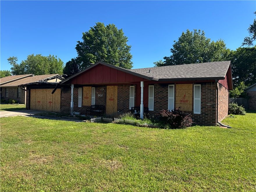 Opportunity knocks at 901 Turtle Creek Drive in Rogers! This 0.26-acre lot in the established Westridge subdivision is your chance to build equity from the ground up. The existing 3-bedroom, 2-bath brick structure experienced fire damage, making the true value here in the land itself — priced to move at just $100,000. Sitting on a level, curbed lot in a quiet residential neighborhood, the location simply can't be beat. You're minutes from top-rated Rogers schools, major shopping centers, and easy access to NW Arkansas's beloved trail system for biking and walking. Commuters will love the quick jump to I-49, putting the entire NW Arkansas corridor at your fingertips. Whether you're an investor, builder, or buyer with a vision, this is a rare chance to own a level lot in an in-city neighborhood at an exceptional price point. Come see the potential — it's all here waiting for you!