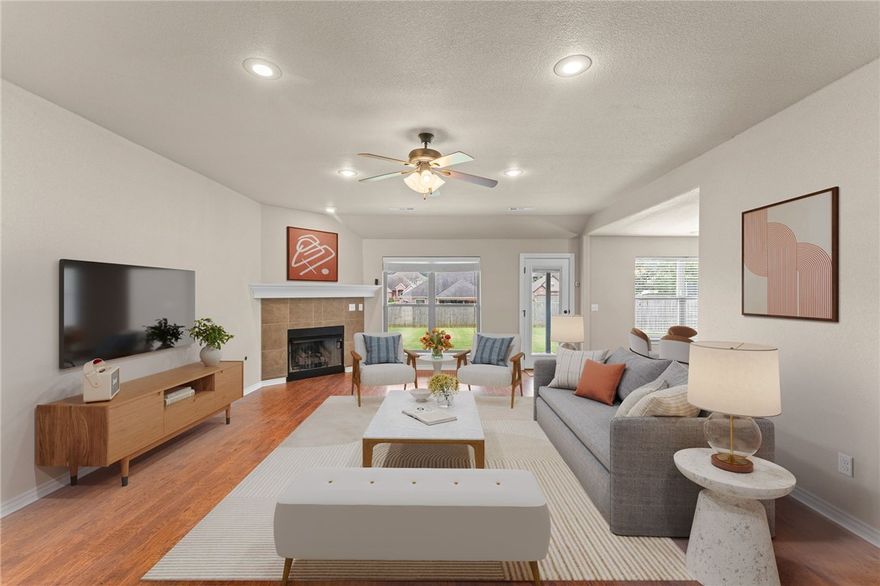 This beautiful, single-story home in the desirable Tamarron subdivision blends comfort, style, and convenience. Offering 3 bedrooms, 2 baths, and an open floor plan that flows seamlessly with high ceilings, rich finishes, new carpet throughout and a cozy fireplace at its heart. The kitchen shines with ample counter space, and a layout perfect for entertaining or quiet mornings. The spacious primary suite features a large walk-in closet and relaxing ensuite bath. Outside, enjoy a large, fenced yard ideal for gatherings, pets, or play. Built in 2014, this home offers energy efficiency, a two-car garage, and timeless curb appeal. Located within the Bentonville School District, you’re minutes from shopping, dining, parks, and easy I-49 access. Whether you’re a first-time buyer, growing family, or simply ready to upgrade, 1531 Amber Way delivers the perfect balance of charm, comfort, and location, a true Centerton gem ready to welcome you home. Outbuilding to convey!

Hot water heater replaced 2025. New Carpet 10/2025