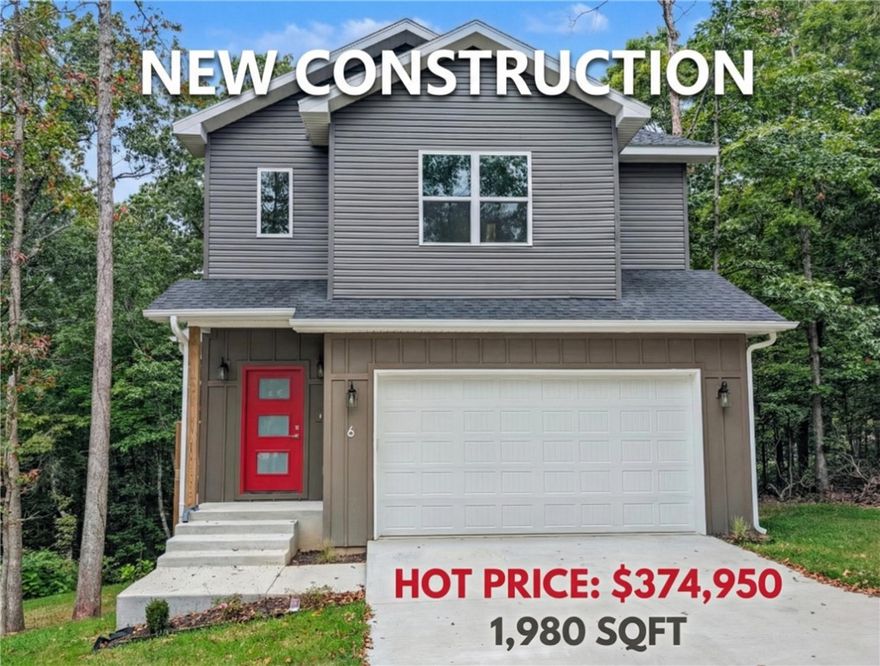 Welcome To Your Next Home! Fabulous Bella Vista New Build Spread Over 2 Fantastic Levels. The Main Level Brings Wide-Open Living With A Corner Fireplace And Loads Of Natural Light. The Kitchen Delivers With An Island, Upgraded Appliance Package, Tile Backsplash, Pantry, And Bar Seating Plus Eat-In Dining. Off The Living Room, Step Out Onto A Deck With Stairs Down To The Yard—Perfect For Morning Coffee Or Evening Chill Time. A Handy Half Bath At The Entry Completes The Main Level. Upstairs, An Open Landing Leads To A Stunning Primary Suite Featuring A Walk-In Closet, Dual Vanity, Potty Closet, And A Full Custom Tile Shower In The Primary Bath. You’ll Also Find A Secondary Bedroom, Full Guest Bath, A Dedicated Office/Bonus Space, And A Convenient Laundry Room. Smart Layout, Beautiful Finishes, And A Location That’s Hard To Beat—This One Is A Total Winner, A Steal, And Is Move-In Ready. Come See! **3rd Room To Be Considered A Bonus/Office Or Other Non-Sleeping Room. Signed Acknowledgment Of Such Required.