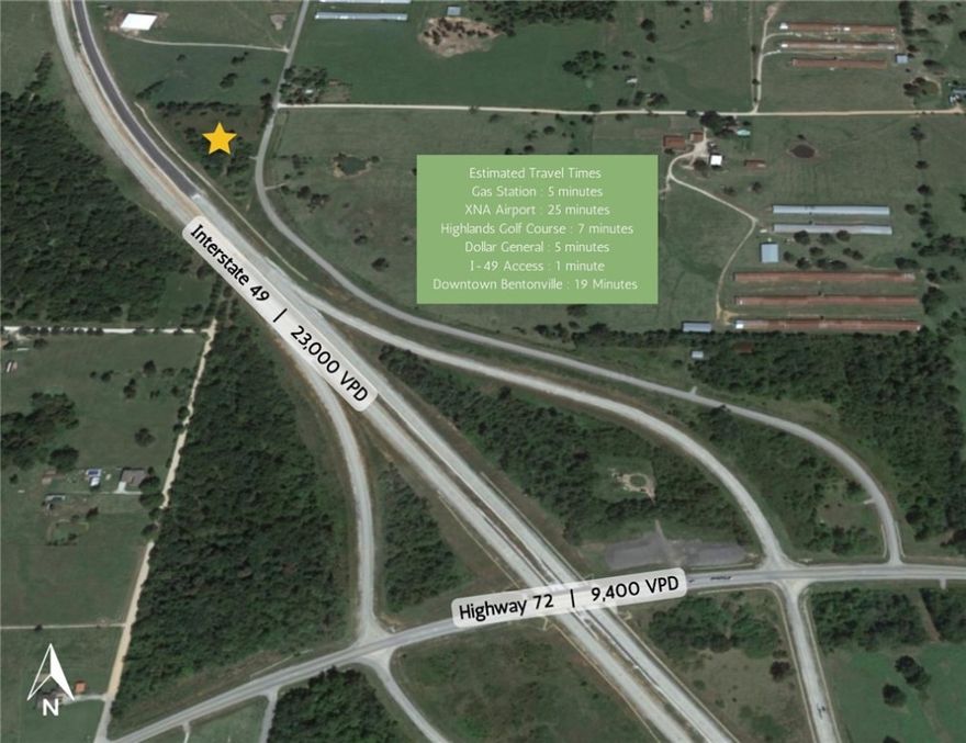 Prime commercial opportunity in Gravette, AR! Offering a 3.02-acre ground lease or build-to-suit option available exceptional visibility and exposure for your business. This property benefits from a substantial 23,000 daily traffic count originating from Interstate 49, ensuring optimal visibility and exposure for your business. Capitalize on the prime positioning and elevate your enterprise in a high-traffic, strategic locale. Zoned C-2. BUILD TO SUIT. Subject to feasibility, zoning and any government regulations/approvals/requirements. Price for Build to suit will be negotiated.