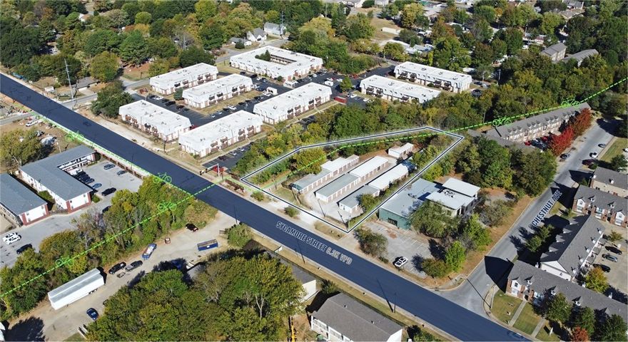 94 rentable units fully occupied . Excellent Location near University and Multi-Family. Value Add Potential.
Property is at the direct intersection of the greenway trail and the Midtown Trail.