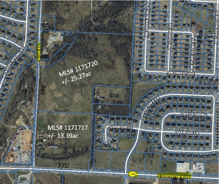 This listing updated to include full +/- 38.66 acres. Sold in conjunction with MLS# 1171720. +/- 13.39 acres for development in an unbeatable location, approximately 775 feet of frontage on Hwy 102 and 812 feet of frontage on Allen Rd. All utilities on site. This property is across the street from the newly opened Lakeview Plaza. House and shop buildings are of no value. See also adjacent +/- 25.27ac with additional Allen Rd frontage listed at MLS# 1171720