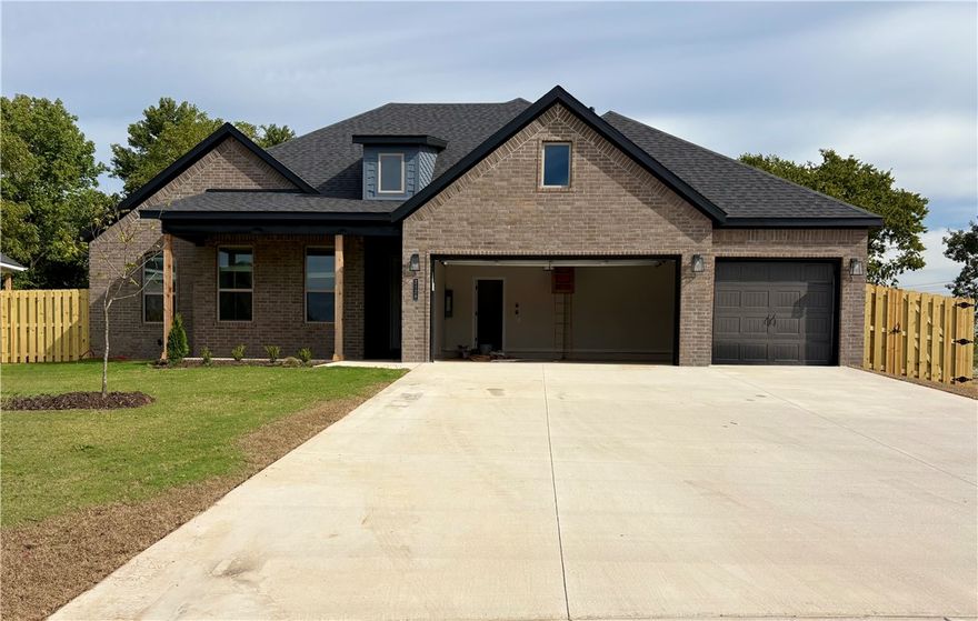 Set in the thriving community of Pea Ridge, Concord combines small-town charm with modern convenience—an ideal place to call home. Welcome to the 2,282 floor plan—designed for comfort this split layout offers 4 bedrooms and 2.5 bathrooms. The spacious primary suite is privately located on the left side of the home, with a seamless flow from the bedroom to the bathroom, into the walk-in closet, and directly into the utility room. On the opposite side, you’ll find three additional bedrooms and a full shared bath.At the heart of the home, a vaulted ceiling living room opens to the kitchen and dining area. The living room features an elegant electric fireplace, while the kitchen has granite countertops throughout and a breakfast nook. A conveniently located half bath sits just off the kitchen.Enjoy evenings on your covered front and back porches—your back porch overlooking a fenced backyard. A spacious 3-car garage provides ample storage and parking, completing this beautiful home’s perfect blend.