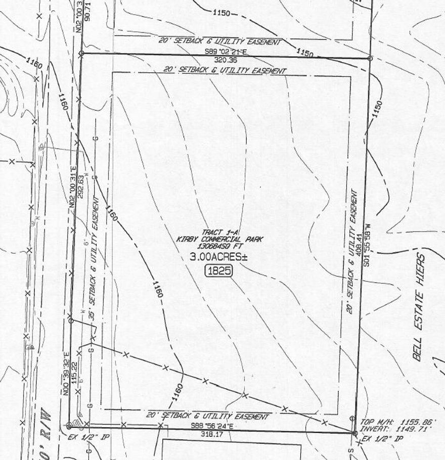 Great Commercial Building Site! 3 level acres,  292 ft of Forward Drive Road Frontage,  City Water, Sewer, Electric & Natural Gas are available.