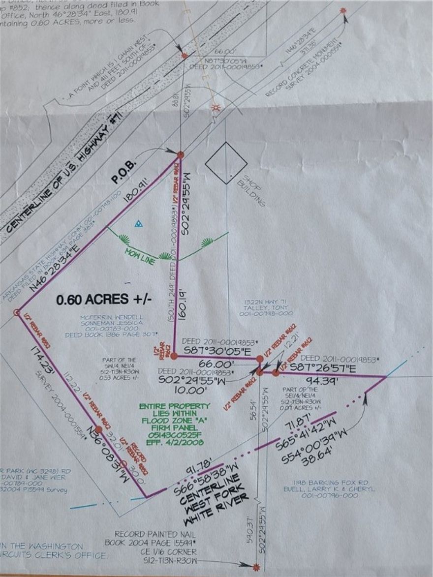 Cleared small lot that is close to the creek. Property is .60 acres situated along Hwy 71B.