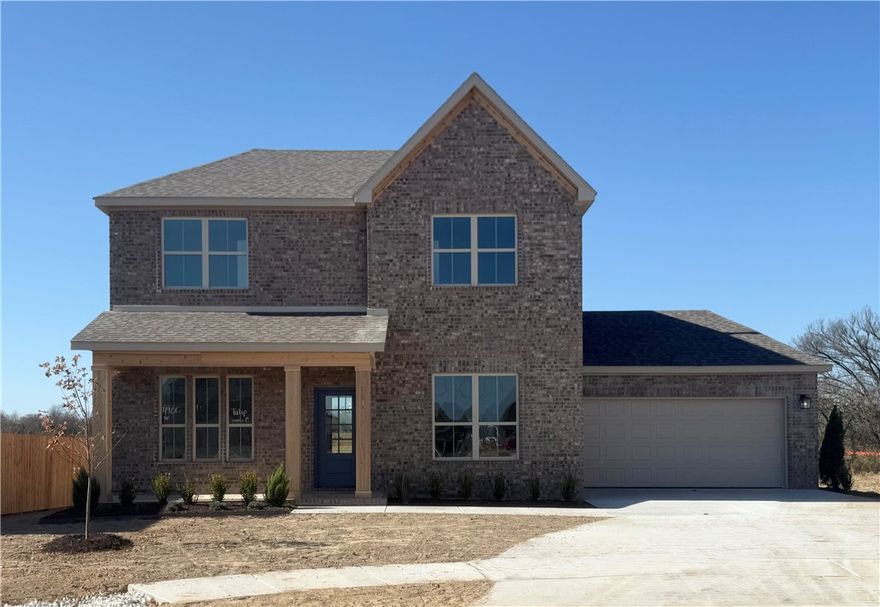 This beautifully designed home features an open-concept layout that seamlessly blends the kitchen, dining, and living areas. The designer kitchen impresses with quartz countertops, a gas cooktop, ceiling-height cabinets, and charming windows beneath the uppers for natural light. A covered patio offers the perfect outdoor retreat—a place to relax and unwind. Stylish, functional, and filled with thoughtful details—this home is a must-see. Located less than 5 miles from XNA National Airport and just minutes from all that Bentonville and Centerton have to offer, this vibrant community combines small-town charm with exceptional convenience. Close to Walmart's New Home Office for those looking to relocate.