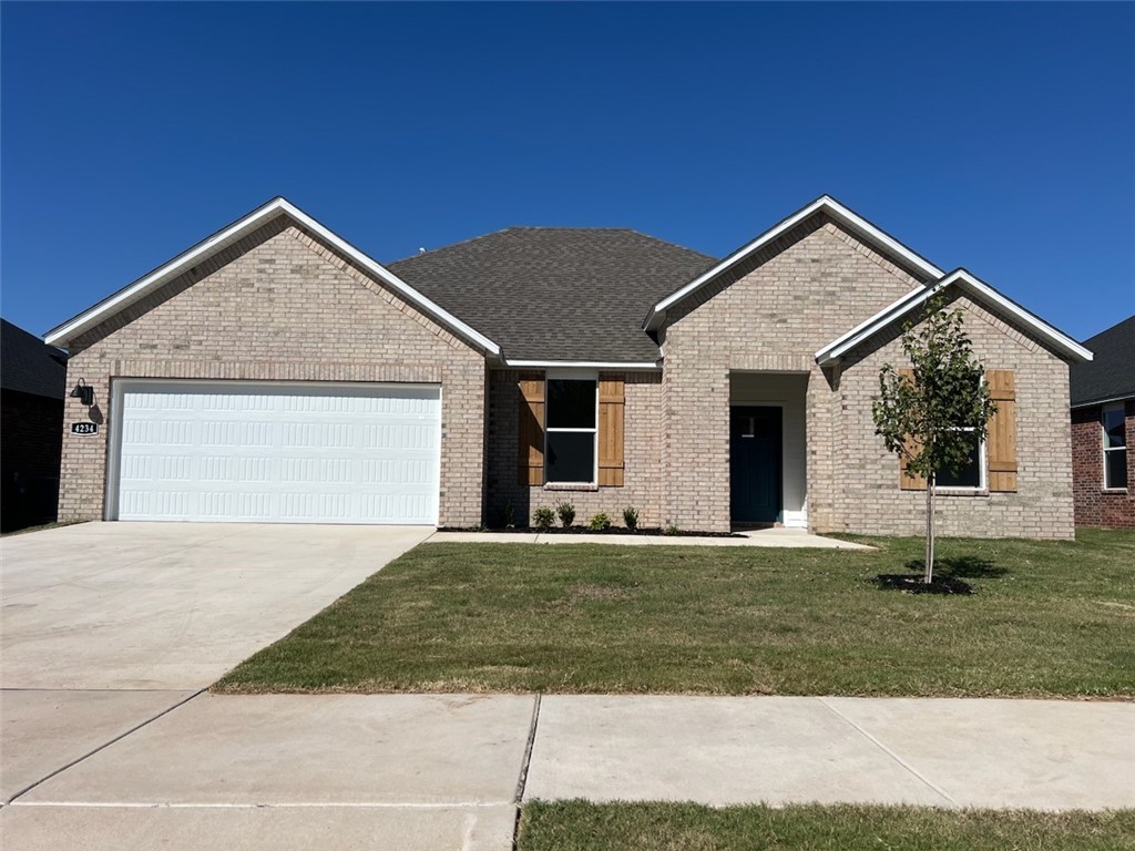 Beautiful Bandera Plan in Brentwood Village, located in Springdale, close to the C.L. "Charlie and Willie George Park that consists of walking trails, dog park, splash pad, ball fields, and tennis courts close to the Don Tyson Parkway, near the highly sought-after Don Tyson School of Innovation and other schools. These brand new homes will be 4 sided Brick! Home will have LVP and Carpet. Kitchen will have 42 inch cabinets, lovely appliances and quartz countertops and tile backsplash. Ceiling fans in Bedroom one and the living room. Primary bedroom has a fabulous en suite with an oversized walk in shower and elongated commode. LED lighting throughout. High efficiency AC with programmable thermostat. Come find your dream home today! Taxes and Parcel TBD.