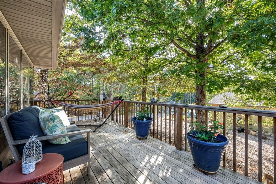 Charming 2BD/2BA ranch in Bella Vista! Features a Zen sunroom, fenced yard, lush green space and plenty of value adding upgrades throughout. Near Lake Rayburn, trails, and in the Bentonville School District! Enjoy serene living, surrounded by nature—where comfort meets the outdoors!

**Roof, HVAC & Water Heater replaced in 2024**