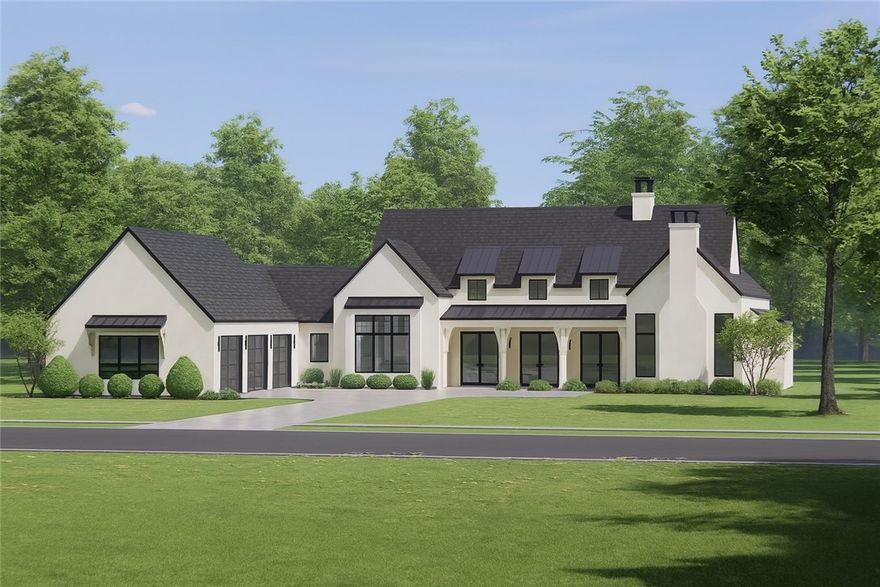 Your dream home on 2 acres just minutes from town! The most perfect floor plan on ONE LEVEL! Courtyard style garage, open living kitchen and dining area, butlers pantry, office with a fireplace. Each bedroom will have its own en-suite bathroom. Almost 1,000 square feet of patio and porch space to enjoy the gorgeous setting. Large game room/flex space. Buyers still have the opportunity to choose select finishes, making this home truly their own! Don’t miss your chance to own a luxury new build in one of the area's most desirable areas!