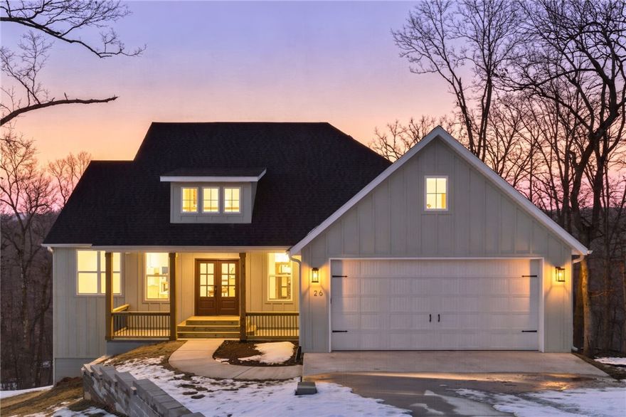 Discover this stunning, luxury one-level home in Bella Vista, a true nature lover's paradise boasting a million-dollar view and direct access to the Back 40 trail at the Bear Hollow Cave trail head. Featuring a sought-after split floor plan and soaring 9-foot ceilings, every detail in this 3-bedroom residence has been meticulously curated. The spacious primary suite offers tray ceilings, a generous walk-in closet, and a spa-like ensuite bathroom. Two additional bedrooms provide ample space. Outdoors, the deck is the perfect retreat to soak in the tranquil sounds of nature and the breathtaking surroundings, ideal for those seeking both peaceful living and outdoor adventure.