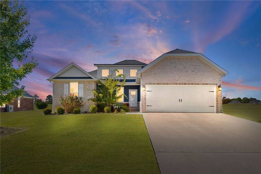 Welcome to this move-in ready Farmington home offering a split floor plan and open living space designed for comfort and functionality. The spacious living area features a vaulted ceiling, abundant natural light, and flows seamlessly into the kitchen and dining area—ideal for everyday living and entertaining. This beautiful brick home offers timeless curb appeal and low maintenance. The kitchen includes granite countertops, ample cabinetry, a pantry and a functional layout for cooking and gathering. The private primary suite features a walk-in closet, a full bathroom with dual vanities and spacious shower.  Enjoy outdoor living at it's best in the pergola entertainment area, perfect for relaxing or hosting guests. Enjoy watching sunsets or morning coffee in this private backyard oasis.  An EF5 rated tornado safe room in the garage adds peace of mind. Additional highlights include a two-car garage, level lot, and convenient access to schools, shopping, and Hwy 62. Don't wait to see this incredible home today!