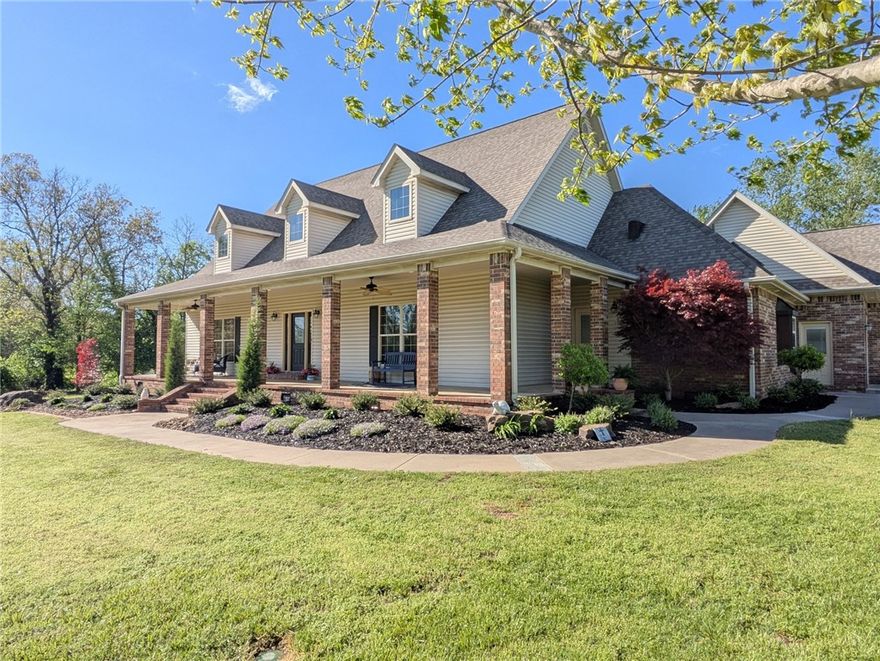 Discover a rare blend
of charm, craftsmanship, and versatility in this custom two-story home on 2 peaceful, level
acres. Thoughtful details abound—elaborate oak woodwork, real hardwood floors, built-ins,
and abundant storage. Includes a spacious 4-car heated/cooled garage with versatile bonus
area above featuring a kitchenette and full bath—perfect as a media/game room, guest
suite, in-law quarters, or secondary primary bedroom. (Currently rented as a studio
apartment for $1,100/month.) Inside, you’ll find high ceilings, a gourmet kitchen with gas
range and custom copper vent hood, formal dining room, and a dedicated office.
Thoughtful features like dual staircases, a laundry chute, whole-house vacuum, tankless
water heater, and recent upgrades—including a new roof and upstairs HVAC—add comfort
and value. Enjoy large covered porches, a flagstone fire pit, and an 18x20 shop. A peaceful
setting that is professionally landscaped and fenced for pets. A true one-of-a-kind retreat!