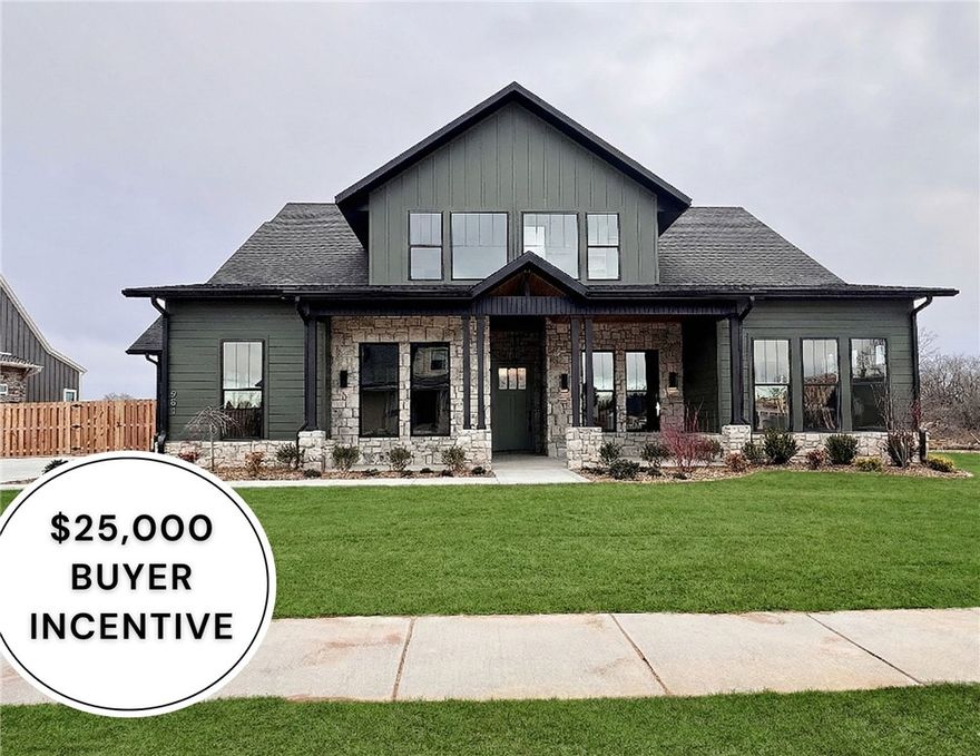 Located in sought-after neighborhood of Big Sky this masterpiece of design & luxury, is a testament to impeccable taste. The heart of this haven is undoubtedly the chef's kitchen, sprawling island, vegetable sink, 5-burner/double oven gas range, quartz counters, walk in pantry, floating shelves and custom stained hood. Living room centers around stunning tile linear gas fireplace, enveloped by oversized windows that bathe the space in natural light. Adjacent, the dedicated dining area with custom wood accents is positioned for a seamless flow. Retreat to the primary suite, where oversized windows invite in sunlight & spa-inspired bath with a walk-in tile shower featuring double showerheads, soaking tub, double sinks & walk-in closet with floor to ceiling storage and direct access to the laundry room. Study with French doors and stunning accent wall and the upstairs reveals a generous bonus room with a wet bar. Enjoy the oversized covered patio overlooking the fenced backyard. $3,000 if you use the preferred​​‌​​​​‌​‌​​​‌‌​​​‌‌‌​​‌​​‌‌​​​​ Lenders