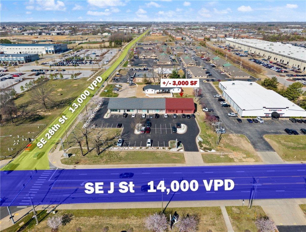 This +/- 3,000 SF medical/office space is now available in Bentonville, offering a prime location and functional layout for any business. This space includes a welcoming reception/waiting area, three patient rooms (ability to add sinks) with nurses workstations outside of each room, eight private offices, and four private restrooms. Positioned at the highly visible corner of SE J St (14,000 VPD) and SE 28th St (13,000 VPD), the property is just two minutes from SE Walton Blvd, less than five minutes from the new Walmart HQ, and only 10 minutes from Downtown Bentonville.
