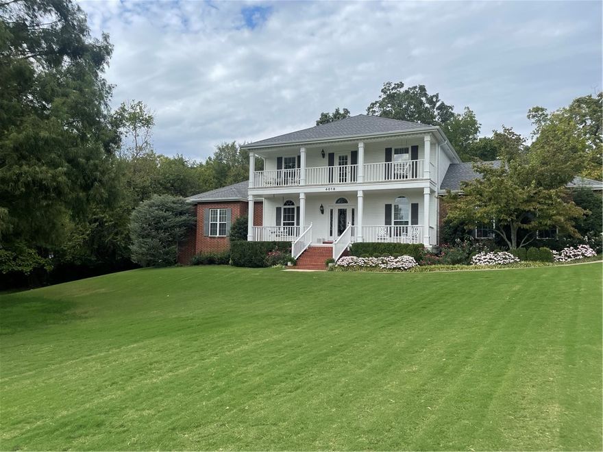 Welcome to Ridgemonte Estates on "Churchill" Drive! One owner custom built home that has been meticulously maintained! This home offers 2 story colonial-style porches for enjoyable morning and evening sunsets. Walk into gorgeous hardwood floors on the entire main floor. Primary Suite offers privacy with an office area and built-ins. Luxury awaits you in the claw foot tub or walk-in shower. French doors from the Primary Suite walk onto a 37'x30' composite deck with a natural gas fireplace. Cozy and comfortable describes the family room with a fireplace, built-ins, and a view of the 1100 sq. ft. deck and all the privacy you need on 2.31 acres. Gorgeous kitchen with breakfast bar and a 17'x23' sunroom. The upstairs offers 3 large bedrooms, one with a wet bar and built-ins, and easy access to the upstairs deck. 36'x35' detached 2 car garage and a 24'x21' attached for a total of 4 car garage and a new roof in 2021.