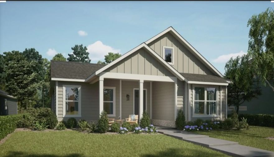 Discover the Holly Floorplan at The Cottages at the Park! This stunning new construction home features 3 bedrooms, 2 bathrooms, and an elegant exterior design. The open living and kitchen concept is perfect for entertaining, boasting a single oven with a cooktop, kitchen cabinets that extend to the ceiling, and a vaulted living room with a striking single-beam ceiling. The master suite offers thoughtful upgrades, including a shower bench, a window for natural light, and a convenient knee space vanity providing extra storage space! Enjoy the spacious front porch or enlarged covered patio, ideal for sipping your morning coffee or relaxing outdoors in the evening. Nestled near Shaw Park, the community provides easy access to restaurants, shopping, and dining while maintaining a serene, private feel. Residents of The Cottages at the Park enjoy exceptional amenities, including lawn care, landscaping, a community pool, and a clubhouse. Make this home your retreat today!