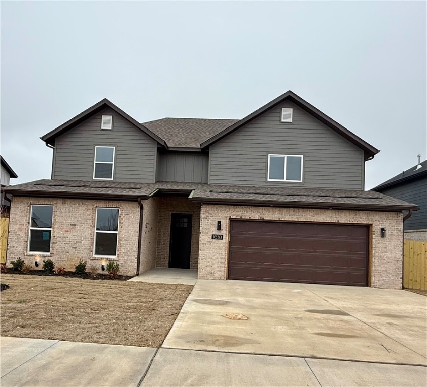 This gorgeous home, located right across from Gamble Elementary, offers exceptional affordability thanks to its size. It features an open kitchen with a spacious walk-in pantry, luxury vinyl plank flooring throughout the first floor, and custom kitchen cabinets that reach the ceiling. The main level includes two bedrooms,two full baths and a small study room, while the second floor has two additional bedrooms, a full bath, and a theater/game room—ideal for entertaining. ****** Preferred lenders credit of $3,000 to buyer that can be used towards closing costs ****** The house comes with several upgrades - quartz countertops, tiled showers, electric fireplace, custom trim for the fireplace wall,EV port and a gas drop for outdoor grilling. The kitchen comes with big size island, custom cabinets and an oversized pantry. Within walking distance to Gamble Elementary and Bentonville West High Schools, and easy access to I-49 for quick trips to downtown Bentonville and the Walmart offices.