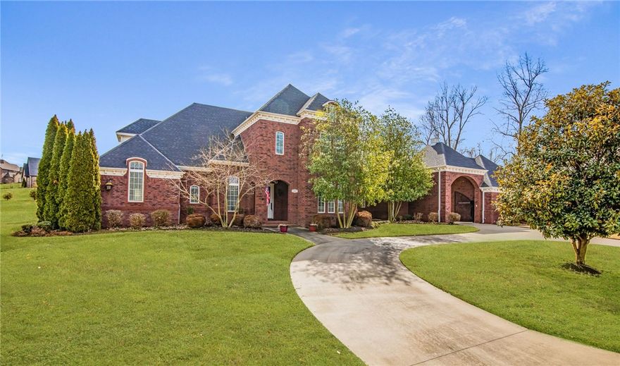 Gorgeous custom home nestled in the established Thornbury Subdivision. This home is 5 bedrooms, 5.5 bathrooms, 4,777 SQ FT, with a six car garage! Equipped with an elevator, an office, formal dining, as well as a full bath, and bedroom; located on the first floor!