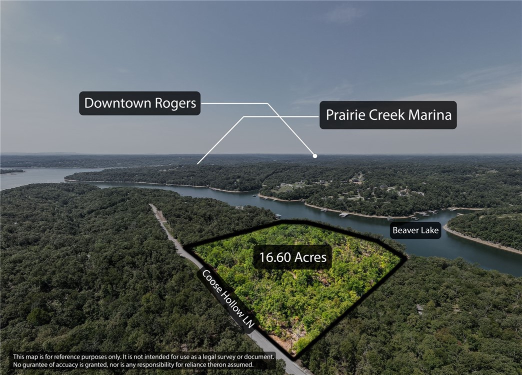 Introducing an exquisite opportunity on Coose Hollow Lane. This remarkable 16.60 acres is a nature lover's paradise offering both privacy and convenience .Downtown Rogers is just a short 20 minutes away with paved roads the entire way. The lake views look down across Coose Hollow, allowing you to own a Beaver Lake lot featuring outstanding year-round views and several beautiful building sites...or you could sub-divide into 2 lots (if so desired) providing ample space for primary residences, carriage homes, and workshops, while offering spectacular views of Beaver Lake. Build your dream home and experience the beauty of Beaver Lake! Come have a look.