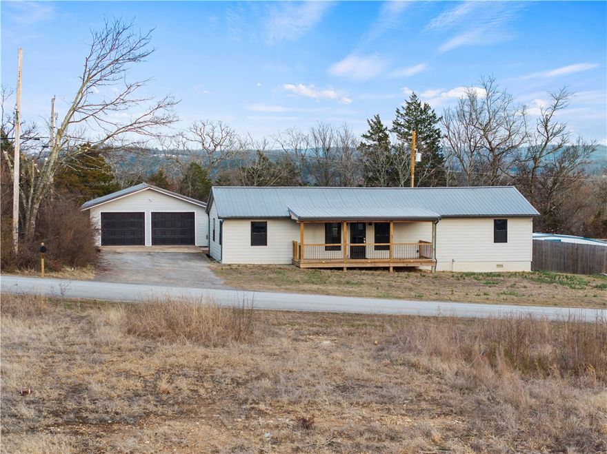 Step into this fully renovated 3-bedroom, 2-bath home located just minutes from Bull Shoals Lake. Redesigned with modern style throughout, it features LP Smart Siding, all-new HVAC, hot water heater, and appliances for dependable comfort and efficiency. The open floor concept creates a bright, welcoming main living area, while the split floor plan provides added privacy—including a large primary bedroom that serves as a comfortable retreat. A 2-car detached garage with an attached 24' x 24' shop space (1,143 sq ft total) offers excellent storage and workspace. Situated in the heart of Lead Hill, this move-in-ready property blends fresh, contemporary updates with convenient access to one of the area’s top outdoor destinations.