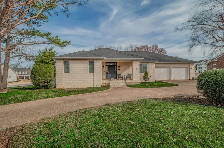 Located in a small cul-de-sac close to Pinnacle Drive, this one-level, all-brick home is one of the few remaining smaller residences in the sought-after gated Pinnacle Country Club. With a prime location near the “Front Gate” and adjacent to the golf course, this home offers both accessibility and a sense of retreat. With 2,282 square feet, the layout is functional and well-designed, featuring 2 bedrooms, 2 full bathrooms, and a dedicated office. The open kitchen and living areas provide a comfortable flow, while the bedrooms are privately situated for added separation and quiet. Cathedral ceilings, hardwood floors, built-ins, granite countertops, and an airy paint palette enhance the space. A spacious west-facing deck offers ample space for entertaining with beautiful sunset views, while the private, shaded backyard provides a secluded outdoor space for relaxation. Homes of this size and location in Pinnacle are increasingly rare.