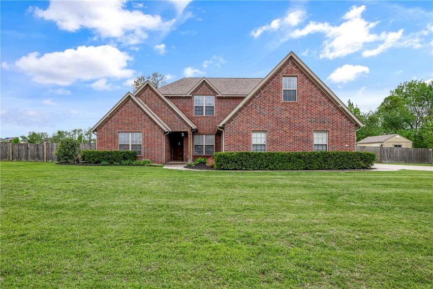 This 1.18-acre corner lot offers spacious living and a private saltwater pool oasis. The open living room features a cathedral ceiling with wood beams, gas fireplace, and abundant natural light. The kitchen includes granite countertops, a double oven, and an oversized pantry. Roof replaced October 2024 The main level offers a primary suite and walk-in closet, an additional bedroom, bathroom, and a bonus room. Upstairs features a second living area with a wet bar, plus two bedrooms, including one with a walkout bonus room. Enjoy the saltwater pool, and there is a generator for just in case of emergencies, and a three-car garage with a built-in storm cellar. Conveniently locate right beside Shaw Family Park, zoned for Harbor schools, and close to restaurants and shopping.