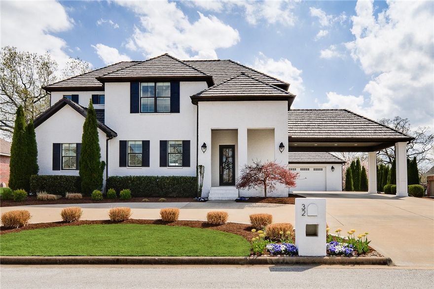A rare gem in Pinnacle country club - a contemporary build that is absolutely move-in ready with a pool! Built in 20013, this elegant home has the perfect floor plan - with an open flow from kitchen to the living area and views out to the spa-like pool and zen gardens. This home was built with a very keen eye to design and function, and every detail has been thought through including an amazing laundry and craft room, a morning coffee bar in the master,  his and her master closets, a full sized wine bar and top of the line appliances, all bedrooms have en-suite bathrooms, mudroom, four car garage (including an 8 person storm shelter) and 2 car carport, a pool house/guest house of 368 sf, screened in loggia for entertaining, huge amounts of storage and a private heated pool with new pool equipment and a DaVinci roof. The luxurious back yard and landscaping are all new, with new fencing and 13 Arborvitae screen trees. Every inch of this home makes sense and provides the most serene ambience.