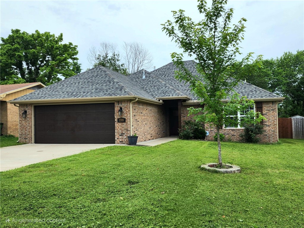 Beautifully maintained and move-in ready, this 3-bedroom, 2-bath home with a 2-car garage offers a spacious open and split floor plan designed for both comfortable living and effortless entertaining. The inviting living room features a cozy gas log fireplace and vaulted ceiling, while the kitchen is equipped with elegant granite countertops, gunmetal stainless appliances, a huge walk-in pantry, and a dedicated laundry area with a matching washer and dryer set that convey with acceptable offer. The primary suite boasts a generous walk-in closet. Step outside to a covered patio overlooking the expansive, fully fenced backyard—approximately 70x55—perfect for relaxing evenings, pets, or play. Nestled in a quiet, established neighborhood just minutes from downtown Rogers, you’ll enjoy quick access to trails, parks, shopping, dining, and everything NWA has to offer.