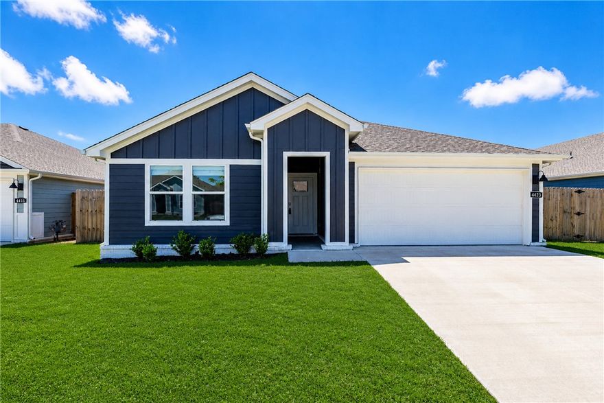 Modern living in Aiden's Place! This 4-bed, 2-bath home built in 2024 delivers the finishes buyers are searching for. The kitchen shines with quartz countertops, tile backsplash, custom cabinetry, and a stainless gas cooktop. The primary suite offers double quartz vanities, a tiled walk-in shower, and a spacious walk-in closet. Luxury vinyl plank flows through the main living areas while ceiling fans, LED lighting, and energy-efficient Low-E windows keep things comfortable year-round. The tankless gas water heater and Harde siding on all four sides add lasting value. Out back, a covered porch and privacy-fenced yard create the perfect retreat. Tree-lined streets, community green space, and easy access to parks, schools, and neighborhood favorites round out this well-connected Fayetteville location.