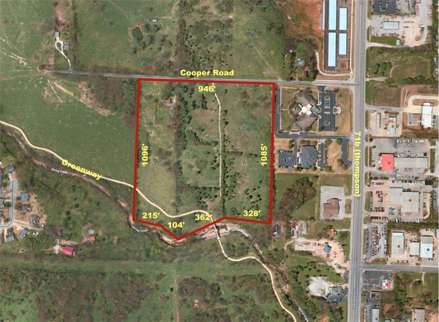 Excellent development opportunity consisting of 24.11 +/- acres zoned MF 24. With this zoning it could allow you to build over 575 units. This property is located just off 71B and has direct access to the Razorback Greenway trail system. 48 inch sewer line starting January 2023.