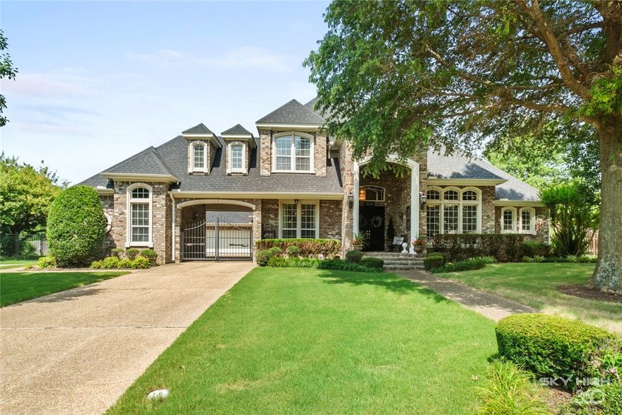 Custom breathtaking home in sought after Thornbury Subdivision in Harber School District. A gated driveway takes you to a private courtyard allowing a safe place for your kids to play. As you enter the front door you are amazed as you marvel at all the custom features and woodwork throughout the home. Immediately to the left is a formal dining room with a formal sitting room to the right. Continue forward to a large open kitchen with tons of real wood cabinets, lots of counter space, walk-in pantry and Butler Bar. Kitchen opens to an inviting family room, perfect for entertaining, as well as an eat-in area and a formal office with views of pool. Huge master bedroom on one wing featuring en-suite with dual vanities and large WIC. A second bedroom is downstairs with own bathroom and two more bedrooms upstairs each with a bathroom. A large game room with media room also upstairs with full walk in attic. Out back enjoy family time in the heated pool or relax with your spouse in attached hot tub. New roof & gutters 2021