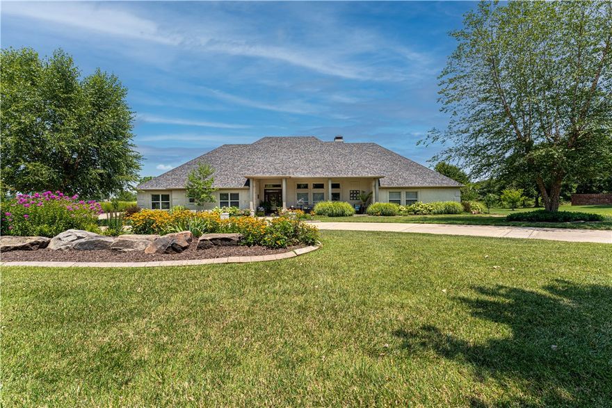 Gorgeous one-of-a-kind, totally renovated, hard-to-find,one-level home in the heart of Springdale, located in the highly sought-after Har-Ber Meadows community. home is situated on a professionally landscaped, well-manicured, 4 acre lot with a park-like setting over-looking a koi pond, spring, and a 13' deep, stocked pond with fountain.Home features 4 br, 3.5 bath,(4th br & bath off of garage not in main living) perfect for flex room,nanny, guest space,or a future pool house,as lot has a perfect place for a pool. The home also features a very open floor plan, the study off the main bedroom, perfect for a nursery, a very spacious sunroom/2n living area overlooking the backyard oasis, a huge laundry room/butlers pantry, other bedrooms with a shared bath, the kitchen has it all, gas cooktop, pot-filler faucet, double ovens, oversized bartop, top of line appliances, 3 car oversized garage, additional garage/storage building on property near the pond, large covered front porch, community pool/parks/ponds,and much more