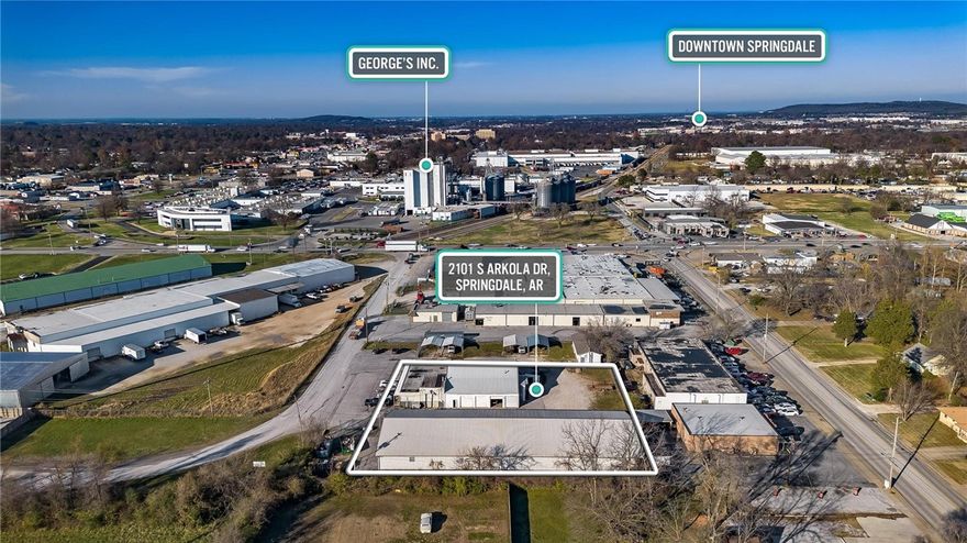 An amazing commercial investment opportunity! Complete with multiple buildings, this property provides substantial square footage for industrial, storage, manufacturing, or commercial operations. Zoned I-2, the flexible layout with multiple structures supports a range of business needs or future development potential. The 3 buildings consist of one that is approx. 7,839 sq. ft. of office/warehouse space, the MORTHON warehouse/manufacturing building that is partially heated and approx. 11,301 sq. ft., and the small warehouse/office building is approx. 1,080 sq. ft. of space. These 3 sites offer a mix of office, warehouse, and manufacturing space, suitable for owner-user, expansion, or investment use. A prime Springdale location in close proximity to George’s Inc., Downtown Springdale, and Hwy 71B. This is an excellent opportunity for businesses seeking relocation, additional operational space, or income-producing investment.