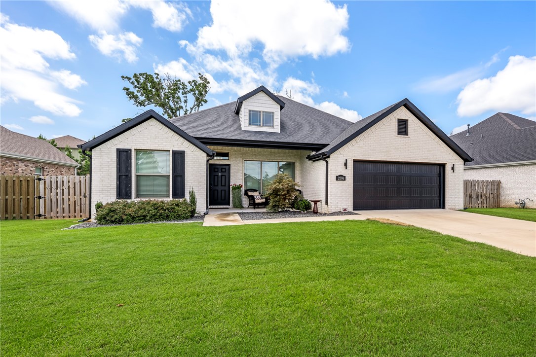 Step into style, comfort, & convenience w/ this spacious 4-bedroom, 2-bath beauty boasting 2,123 square feet of thoughtfully designed living space. From the moment you walk in, youāll notice the warm welcome of the gas fireplace in the living room & the elegant touches throughout, plus a formal dining room perfect for dinner parties or holiday gatherings. Youāll swoon over the upgraded kitchen w/ granite countertops, SS appliances, gas cooktop, wall oven & microwave, & an eye-catching farmhouse sink. Itās a kitchen that works hard & looks good doing it. The primary suite is your personal escape featuring vaulted, beamed ceilings, tiled walk-in shower, whirlpool tub, walk-in closet big enough to make anyone smile. Love a little outdoor time? Sip your morning coffee or enjoy an evening unwind on the covered front or back patio. And the best part? Youāre just minutes from scenic trails, shopping, local dining, entertainment hot spots, & quick access to I-49 making your daily commute or weekend adventures a breeze.