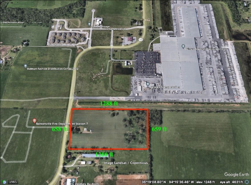 19.66 FLAT Buildable acres next door to Wall-Mart Distribution Center on SW Regional Airport Blvd.
This property is a one of a kind piece of property perfect for most any kind of development.