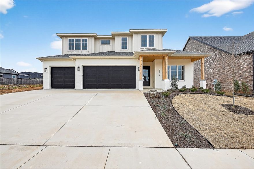 Welcome to the highly sought-after Aurora Subdivision, perfectly situated just minutes from the best of Rogers and Bentonville! Experience refined living in this beautifully designed David Harris home, offering 4 bedrooms with both the primary and guest suites conveniently located on the main level, plus 4 baths. Designed for both comfort and style, this home boasts an open layout with a chef’s kitchen, inviting living room with fireplace, and dining area. The second level offers a versatile bonus/5th bedroom, two additional bedrooms, a Jack-and-Jill bath, and a full bath. A generous covered patio extends your living space outdoors, opening to a beautifully level backyard. Amenities abound in this incredible community, including an adult pool, family pool, bike repair station, dog park, elevated fitness course, sports court, open-air clubhouse, and playground. Internet is included in the POA! Seize the opportunity to own a meticulously built David Harris home, perfectly placed in a prime location!