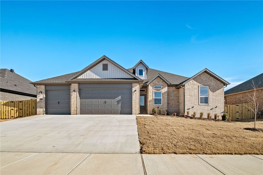 The Andrews Plan is a thoughtfully designed 4-bedroom, 2.5-bath split floor plan that maximizes both space and comfort. The open-concept kitchen and living area create a warm, inviting setting—perfect for everyday living and entertaining. The kitchen features custom cabinetry, granite countertops, and stainless steel appliances, offering both style and functionality. The primary suite serves as a private retreat, complete with a large tiled shower, double vanity sinks, and his-and-hers closets for added convenience. Enjoy outdoor living on the covered back patio, ideal for relaxing or hosting guests. Builder is offering $7500 towards closing costs. There are preferred lender incentives as well. Pictures are not of the actual house, but similar plan and finish. Taxes are based on land only.