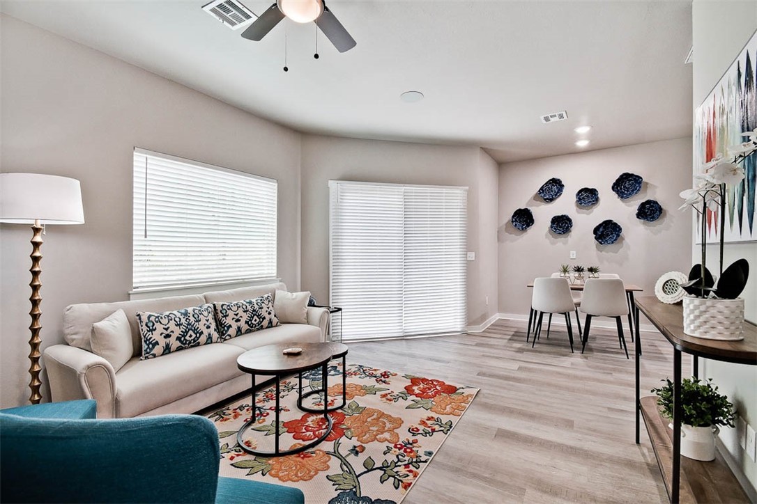 Great investment opportunity! Townhome in prime location! Currently leased @ $1695/ month through May 2024. 2 beds, 2.5 baths; both upstairs bedrooms have private baths. LVP flooring in main areas, carpet on stairs and in bedrooms; ceiling fans in bedrooms and living room area. Kitchen has all stainless appliances. Refrigerator with water & ice in the door, and full-size washer & dryer are included with sale. Private covered patio area on ground floor is perfect for entertaining. Bluetooth speaker system in living area and on covered porch; wifi cameras for security. Two assigned parking spaces convey with townhome.
1.4 miles to the University of Arkansas, close to trails, shopping and I-49; convenient access to all that Northwest Arkansas has to offer.