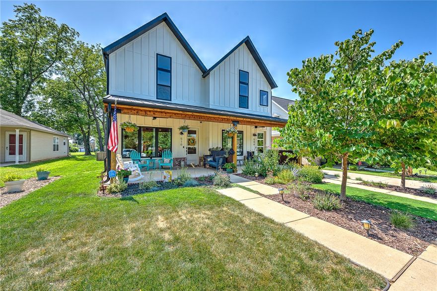 Downtown charming townhome! You will love the layout of this fantastic home! You are greeted with the large front porch, then, out back you will find a wonderful courtyard leading to the detached 2 car garage. The main level has an open concept floor plan with wood floors beautiful kitchen with a large island overlooking the living room and it has a pantry to die for! Also on the main level is a full bath and guest bedroom back entrance featuring outerwear organizer. The upper level has a landing suitable for an office or exercise area etc... Primary bedroom is on second level and offers vaulted ceilings, beautiful bath and spacious closet. Plus 3rd bedroom, bath and the well equipped laundry! Beautiful landscaping, walking distance to all of the downtown festivities!