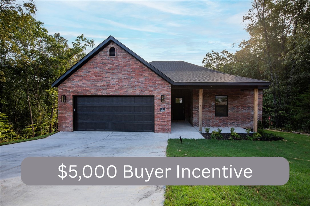 $5,000 Buyer Incentive! Come enjoy Bella Vista and all it has to offer, which includes Mountain Biking Trails, seven lakes, seven golf courses, miles of hiking trails and pools. This house is located within a mile of The Back Forty and The Ledges Trails. Short drive to the Dogwood and Brittany Golf Courses. Close proximity to Bentonville and Pea Ridge city limits. The home features an open floor plan with a large island in the kitchen, beautiful granite tops, luxury vinyl plank throughout the home, pantry, hot water recirculation system, covered back deck. Builder offers a TWO YEAR warranty. **All photos are of a previous home with same floor plan and finishes.**