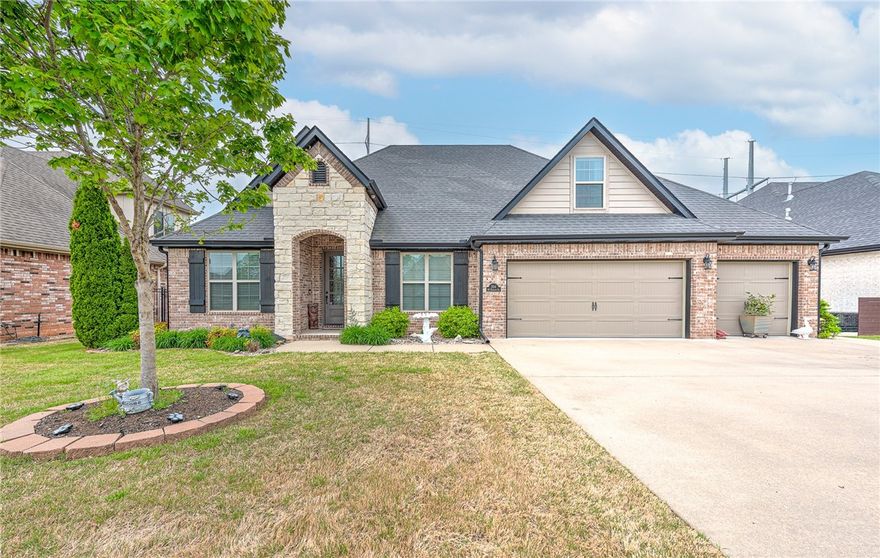 Welcome to White Oak Trails, where location meets lifestyle! This spacious 4-bedroom, 3-bath home offers an ideal layout with two bedrooms on the main level and two upstairs, plus a bonus room perfect for a playroom or media space. A dedicated office and formal dining room provide flexibility for both work and entertaining. The primary suite includes a walk-in closet that connects directly to the laundry room for smart, convenient living. Nestled on a large 0.43-acre flat lot, the backyard is perfect for relaxing or entertaining, and the hot tub conveys. Located just west of Elm Tree Elementary and Ardis Ann Middle School, you're only 1.2 miles from Coler Mountain Bike Preserve, 2.8 miles to the Bentonville Square, and 4 miles to the new Walmart Home Office. Enjoy access to the community pool and playground in this highly desirable neighborhood.