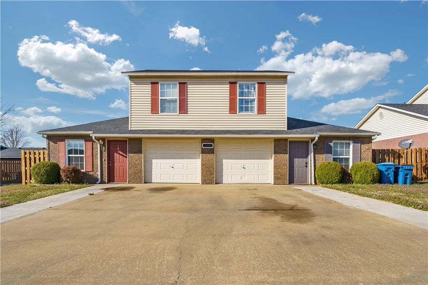 Discover Carriage Square, a premier duplex community offering premier living in one of Northwest Arkansas’ most desirable locations. Situated just 3 miles from Downtown Bentonville and 4 miles from the new Walmart Home Office Campus, this neighborhood provides unbeatable convenience for homeowners and investors alike. These thoughtfully designed duplexes feature spacious floor plans, making them an excellent choice for both primary residences and investment properties. With Bentonville’s thriving rental market and continued growth, Carriage Square offers a strong return on investment in a sought-after area. Residents will enjoy easy access to world-class mountain biking trails, top-rated schools, Crystal Bridges Museum, and Bentonville’s vibrant dining and shopping scene. This property also boasts a brand new roof, and thoughtful upgrades to the property giving it endless upside on rent potential!  Photos are not entirely accurate of particular unit, but are made to show a similar layout and condition.