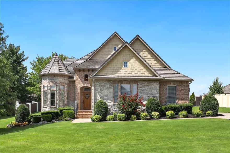 Just about 90% of this home has been brought up to date! You'll notice the gorgeous high end wood floors  throughout as you enter, lovely office with lots of natural light and a custom built bar! All the light fixtures have been replaced along with new tile in bathrooms and new faucets. Open floor plan, coffered ceiling in the dining room, eat in kitchen with great appliances plus a large walk in pantry. Ten-foot ceilings and double stage crown molding throughout the main level. Spacious primary suite has been equipped with smart switches. Large custom master closet & bath w/Jacuzzi corner tub. The only room upstairs is the spacious bonus room with a half bath. Can be turned into a fabulous game room or lovely guest room. The best part of this home is the oasis patio. Pull the drapes, light the fire and cozy up with your favorite drink on those cool nights! This house won't last long, book your appointment to see it. Welcome Home!