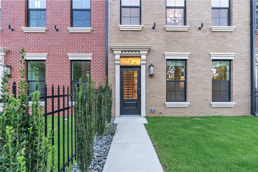 Step into the epitome of luxury and elegance at Oak One, where these Bostonian-classic inspired brownstones redefine upscale urban-living in downtown Bentonville. The Skyline II (3br, 3.5ba, 2183sqft, 2-car garage) exemplifies unparalleled craftsmanship and attention to detail, from the majestic cast stone and classic brick exteriors to the private green space courtyards. Designed for discerning tastes, these homes feature herringbone hardwood floors, towering solid-core custom doors, and bespoke high-end finishes including 24k-gold plated light fixtures and a stunning 1000-light teardrop chandelier. Indulge in the pinnacle of convenience with touches such as Hansgrohe faucets/shower-heads, high-end smart toilets (w/ bidet feature) & mirrors, heated towel racks, and fine appliances throughout. Enjoy a lifestyle of sophistication mere steps away from some of Bentonville's most iconic landmarks such as the Ledger, Pedaler’s Pub, Skylight Theater, the adjacent bike trail and more!