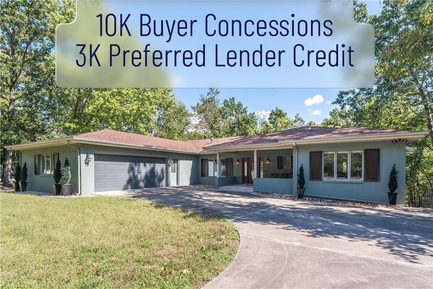 *10K Buyer Concessions & 3K Preferred Lender Credit* Welcome to The Huskins Home located a 1/2 mi from Highlands Recreation for golf & activities & minutes to the 49. This home has a list of recent updates & is a rare find in Bella Vista offering comfort, charm, & flexibility for every lifestyle. There are levels, with 3Bd's, 3.5 Ba's, 4,000+sqft, upon 1.14 including 3 parcels; providing you plenty of natural privacy. Main Level has oversized windows bringing natural light into to every room. 2Pri. Suites, 2 living & dining areas—formal & casual. Kitchen offers ample storage & counter space counter useful for cooking & entertaining, while a sun-filled screened porch creates the perfect place for year-round relaxation. Each level w/ a F.Place, adding warmth & charm. L. Level has add'l living/ flex space, ideal for hobbies, home office, or guests & step outside to the backyard w/ a firepit—perfect for evenings of enjoyment.
Price reflects recent appraisal, Roof 2020, HVAC 2022, Newer WHtr. HOME IS WINTERIZED