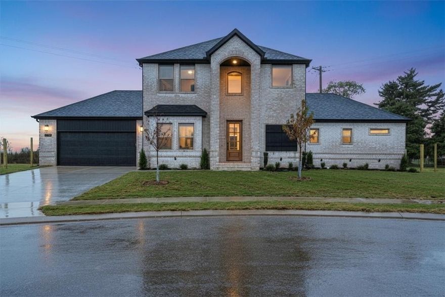 Builder is offering up to $10,000 in closing costs, appliance package, or a 2/1 interest rate buy down with an acceptable offer! Step inside The "Archer Plan" and prepare to be impressed. A grand staircase welcomes you from the entryway, paired with soaring ceilings and natural light that make this home feel bright and spacious. Off the foyer is a versatile formal dining area perfect for hosting or easily used as an office or playroom. The open living room and kitchen feature quartz countertops, black stainless appliances, and a stunning floor to ceiling tiled gas fireplace. The primary suite is a true retreat with a tiled-surround tub, walk in shower, upgraded lighting and mirrors, and a spacious walk in closet. A half bath and laundry room complete the main level. Upstairs offers three bedrooms and a full bath. Enjoy a large covered patio overlooking a .32 acre lot with no immediate backyard neighbors on a quiet culdesac. Enjoy the upcoming community pool in phase 2! Schedule your private showing today!