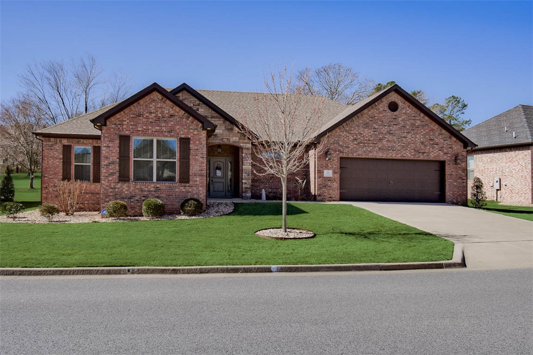 Rare Opportunity for easy living in the Country Club Villas subdivision, with stunning views of the Country Club golf course, offers a quiet, friendly neighborhood in a park-like setting, with sidewalks and all landscaping maintained by the HOA. Conveniently located near Hwy 71 and the Town Center. This 2,400 sf 3bdr. 2b plus office has 3 walk-in closets, an open split floor plan with 10ā crown molding ceilings, 8ā windows, and engineered hardwood flooring. The entrance begins with a large living area with a gas fireplace, a well-appointed kitchen with custom cabinetry, lower pull-out drawers, a gas stove, bullnose granite counters, and an impressively large pantry. The master suite is very large and includes his & her vanities, a walk-shower, a whirlpool tub, & huge closet. The insulated garage is oversized with an epoxy floor. Enjoy the outdoors on the covered patio with epoxy floor. Instant hot water & Handicap access throughout. Upgraded HVAC w/12yr warr. Quality Construction, perfectly maintained.