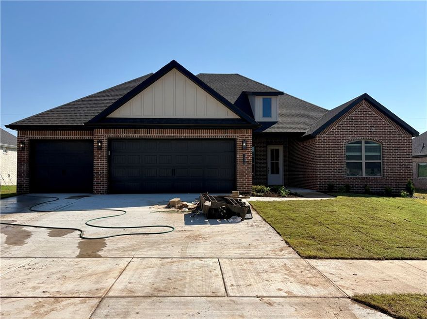 Pea Ridge is quickly becoming one of Northwest Arkansas’s most sought-after communities, and Concord is the perfect neighborhood to put down roots. Welcome to the 2,325 sq. ft. floor plan—a thoughtfully designed home offering 4 bedrooms and 2.5 bathrooms. Inside, you’ll find a dedicated dining area, a cozy breakfast nook, and a spacious living room that flows seamlessly into the kitchen, making it ideal for both everyday living and entertaining.The primary suite features a generously sized bedroom and a spa-like ensuite with a soaker tub for relaxation. On the opposite side of the home, three additional bedrooms share a full bathroom, with a convenient half bath located off the kitchen and laundry room.Additional highlights include a 3-car garage for ample parking and storage, plus a covered back patio with a fireplace—perfect for enjoying Arkansas evenings year-round.